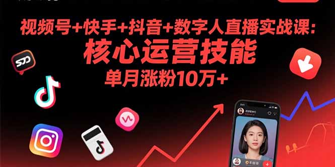 视频号+快手+抖音+数字人直播实战课(9月-网创之家