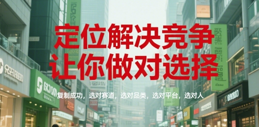 定位解决竞争，让你做对选择，复制成功，选对赛道，选对品类，选对平台，选对人-网创之家