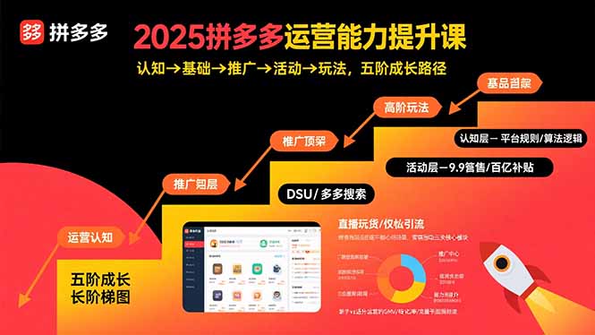 2025拼多多运营能力提升课：认知→基础→推广→活动→玩法，五阶成长路径-网创之家