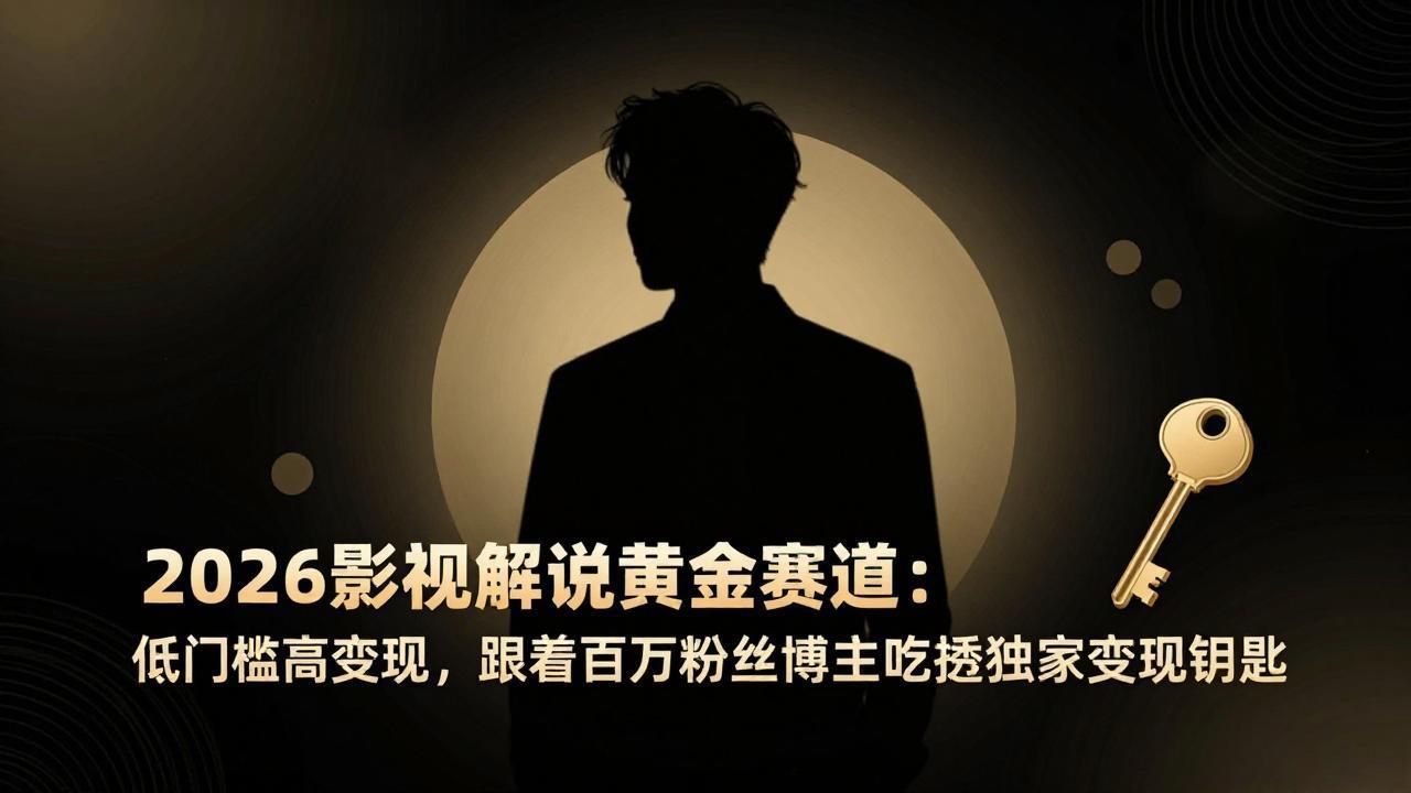 2026影视解说黄金赛道：低门槛高变现，跟着百万粉丝博主吃透独家变现钥匙-网创之家