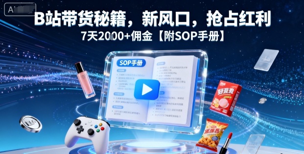 B站带货秘籍，新风口，抢占红利，7天2k+佣金【附SOP手册】-网创之家