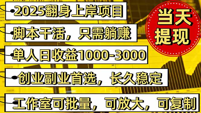 2025翻身上岸项目脚本干活，内部客户经理内部开号，单人日收益1000-300...-网创之家