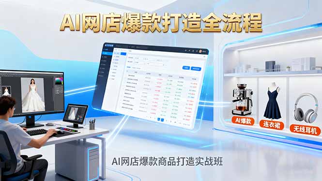 AI网店爆款商品打造实战班：AI技术实现商品图智能处理，快速搭建AI网店-网创之家