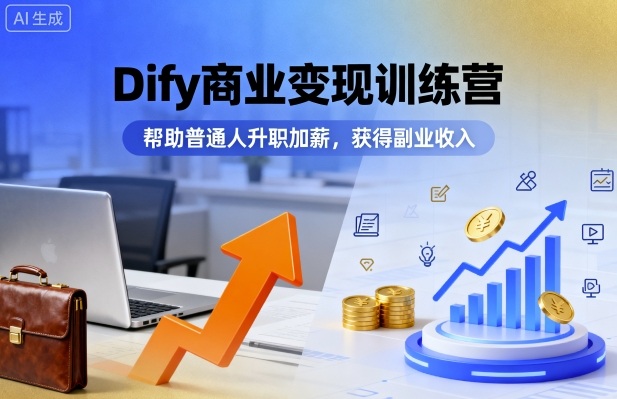 Dify商业变现训练营，帮助普通人升职加薪，获得副业收入-网创之家