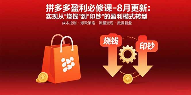 拼多多盈利必修课-8月更新：突破运营瓶颈 实现从烧钱到印钞的盈利模式转型-网创之家