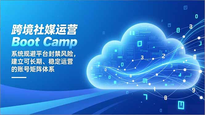 跨境社媒运营Boot Camp：系统规避平台封禁风险，建立可长期、稳定运营的账号矩阵体系-网创之家