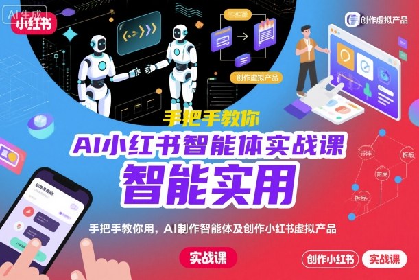 AI小红书智能体实战课，手把手教你用AI制作智能体及创作小红书虚拟产品，提效+内容商业化-网创之家