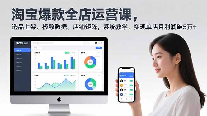 淘宝爆款全店运营课2.0，选品上架、极致数据、店铺矩阵，系统教学，实现单店月利润破5万+-网创之家
