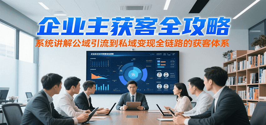 企业主获客全攻略，系统讲解公域引流到私域变现全链路的获客体系-网创之家