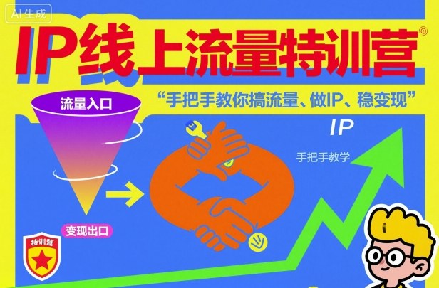 IP线上流量特训营，手把手教你搞流量、做IP、稳变现-网创之家