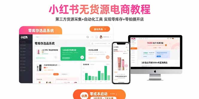 小红书无货源电商教程:第三方货源采集+自动化工具 实现零库存+零拍摄开店-网创之家