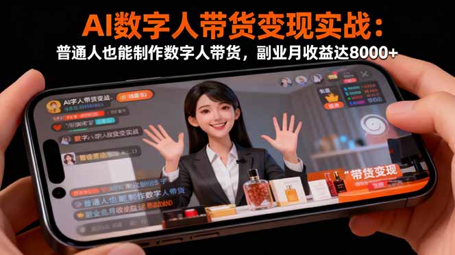 AI数字人带货变现实战：普通人也能制作数字人带货，副业月收益达8000+-网创之家
