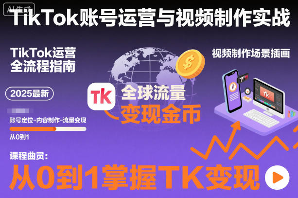 2025最新TikTok账号运营与视频制作实战全流程，从0到1掌握TK变现(含11月最新TK搬运技术)-网创之家