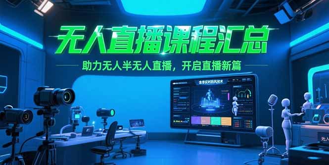 无人直播课程汇总，含非实时防风技术，助力无人半无人直播，开启直播新篇-网创之家