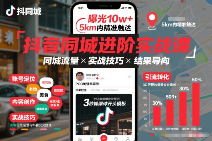 抖音同城进阶实战课，助你同城流量拿到结果-网创之家