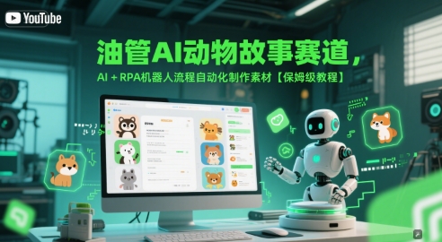 油管AI动物故事赛道，AI+RPA机器人流程自动化制作素材【保姆级教程】-网创之家