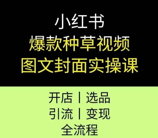 小红书爆款种草视频图文封面实操课,开店、选品、引流、变现全流程-网创之家