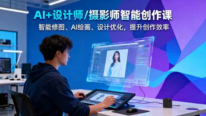 AI+设计师/摄影师智能创作课：智能修图、AI绘画、设计优化，提升创作效率-网创之家