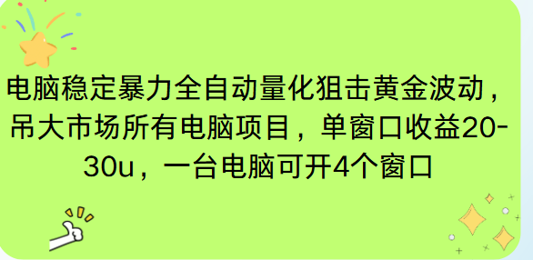 电脑EA策略挂机项目单窗口收益20-30u，单电脑可挂5-10个窗口收益稳健4位数-网创之家