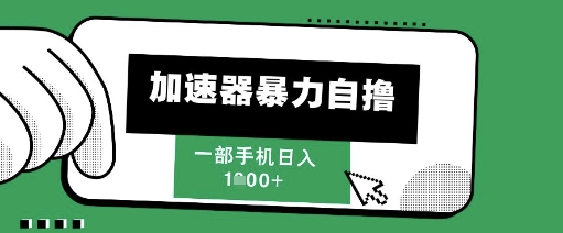 205新风口，加速器暴力自撸，单机日入1k+【揭秘】-网创之家