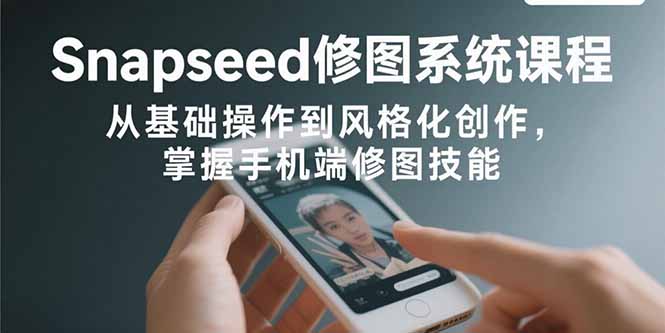 Snapseed修图系统课程：从基础操作到风格化创作，掌握手机端修图技能-网创之家
