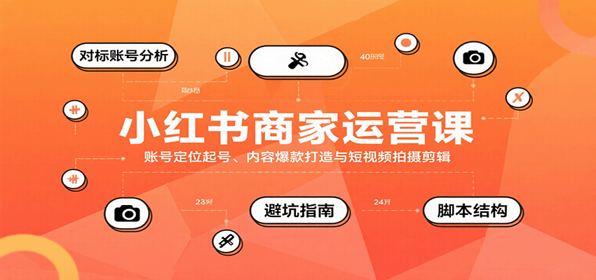 小红书商家运营课，账号定位起号、内容爆款打造与短视频拍摄剪辑-网创之家