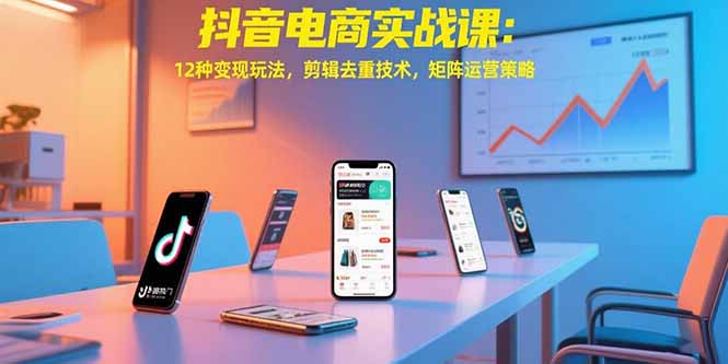 抖音电商实战课：12种变现玩法，剪辑去重技术，矩阵运营策略-网创之家
