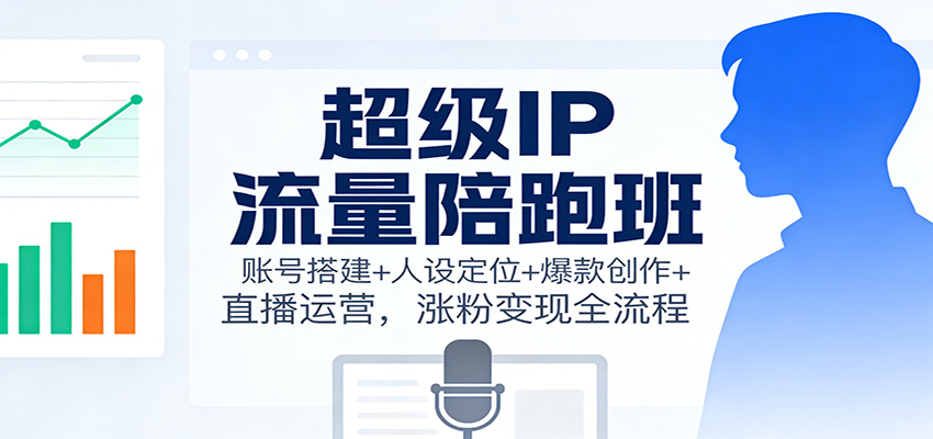 超级IP流量陪跑班：账号搭建+人设定位+爆款创作+直播运营，涨粉变现全流程-网创之家