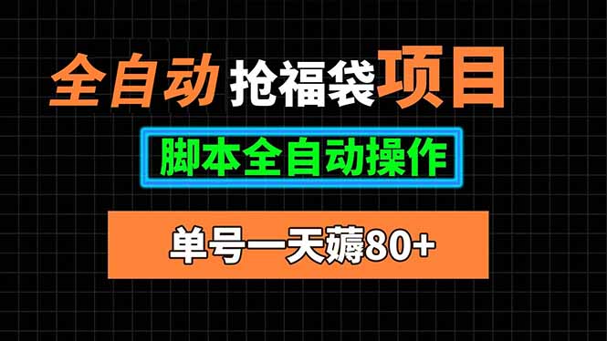 全自动抢福袋项目，单号一天80+脚本全自动操作-网创之家