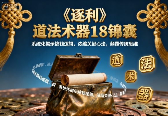 《逐利》道法术器18锦囊，系统化揭示搞钱逻辑，浓缩关键心法，颠覆传统思维-网创之家