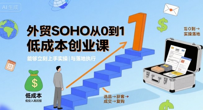 外贸SOHO从0到1低成本创业课，能够立刻上手实操与落地执行-网创之家