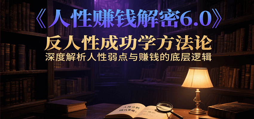 人性赚钱解密6.0，反人性成功学方法论，深度解析人性弱点与赚钱的底层逻辑-网创之家