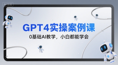 GPT4实操案例课，0基础AI教学，小白都能学会-网创之家