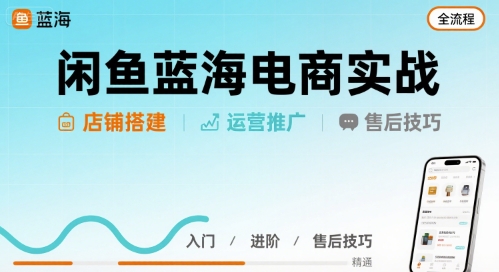 闲鱼蓝海电商实战，店铺搭建运营售后全流程-网创之家