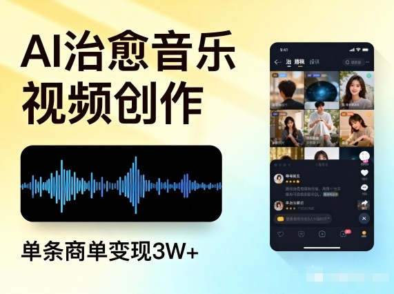 AI做治愈音乐视频，多平台投稿，单条商单变现3W+-网创之家