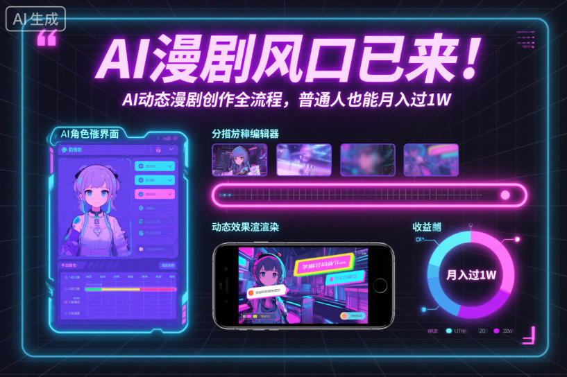 AI漫剧风口已来！AI动态漫剧创作全流程，普通人也能月入过1W-网创之家