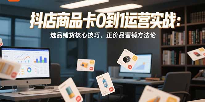 抖店商品卡0到1运营实战：选品铺货核心技巧，正价品营销方法论-网创之家