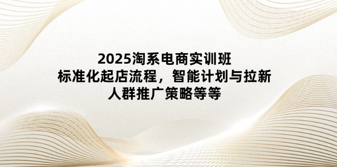2025淘系电商实训班：标准化起店流程，智能计划与拉新，人群推广策略等等-网创之家