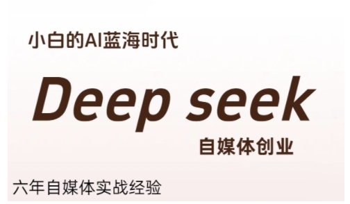 普通人利用Deepseek自媒体创业，零基础友好，小白的AI蓝海时代-网创之家