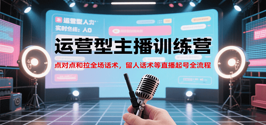运营型主播训练营，点对点和拉全场话术，留人话术等直播起号全流程(更新8月)-网创之家