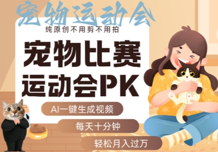 AI一键生成宠物比赛运动会PK视频，纯原创不用剪不用拍，每天十分钟，轻松月入过1W+-网创之家