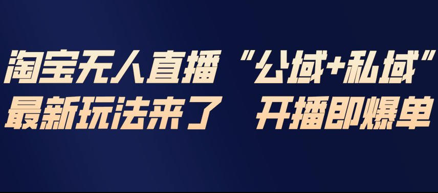 淘宝无人直播完整教程，公试+私域，最新玩法来了，开播即爆单-网创之家