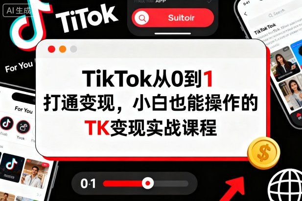 TikTok从0到1打通变现，小白也能操作的TK变现实战课程-网创之家