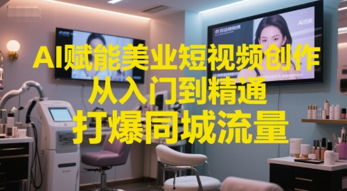 AI赋能美业短视频创作,从入门到精通,打爆同城流量,超级AI工具短视频实操落地-网创之家