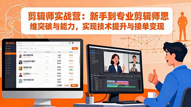 剪辑师实战营：新手到专业剪辑师思维突破与能力，实现技术提升与接单变现-网创之家