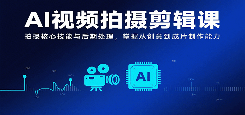 AI视频拍摄剪辑课，拍摄核心技能与后期处理，掌握从创意到成片制作能力-网创之家