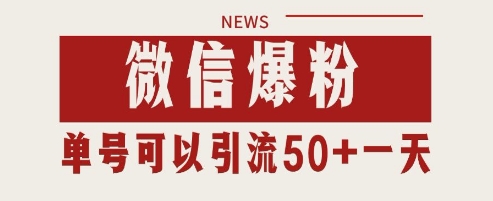 微信爆粉，私域暴力引流打法日引千粉 单号日进50+【揭秘】-网创之家