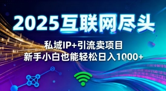2025网创尽头王炸项目！私域IP+精准引流，新手小白在家躺賺日入1k，零经验也能上手【揭秘】-网创之家