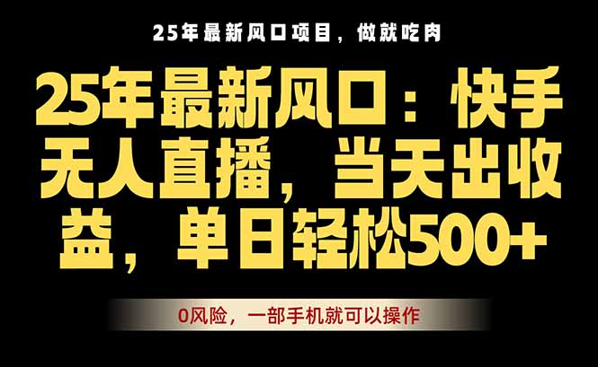 25年最新无人直播玩法，当天秒出单，一部手机就可操作-网创之家