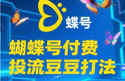 2025蝴蝶号付费投流豆豆打法，助新手快速掌握付费流量撬动自然流的核心玩法-网创之家